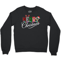 Merry Christmas 2022 Leopard Buffalo Red Plaid Xmas Lights Crewneck Sweatshirt | Artistshot