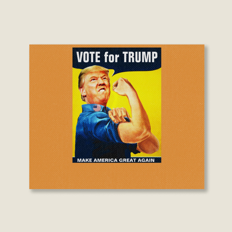 Donald Trump Rosie The Riveter 2016 Build A Wall Landscape Canvas Print | Artistshot