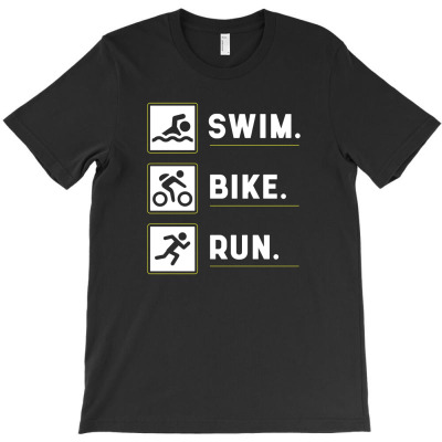 Swim. Bike. Run T-shirt Designed By Noer Sidik