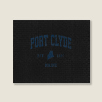 Port Clyde Maine Me Vintage Athletic Navy Sports Design Landscape Canvas Print | Artistshot