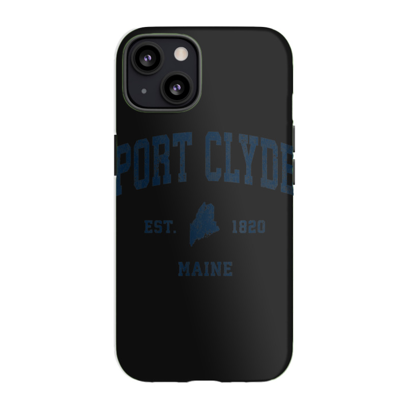 Port Clyde Maine Me Vintage Athletic Navy Sports Design Iphone 13 Case | Artistshot