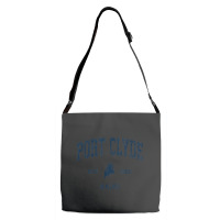 Port Clyde Maine Me Vintage Athletic Navy Sports Design Adjustable Strap Totes | Artistshot