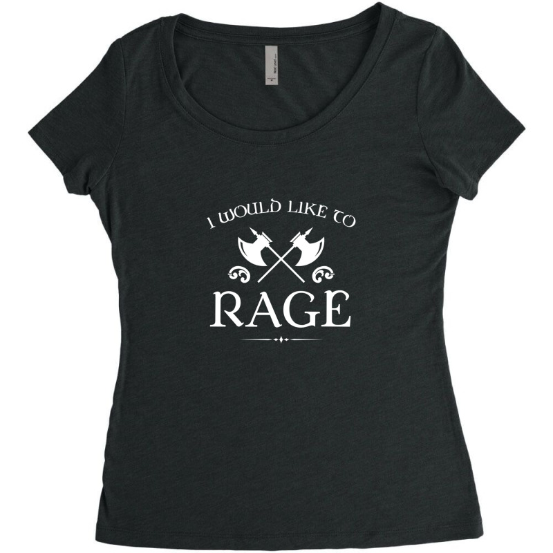 Barbarian - I Would Like To Rage Women's Triblend Scoop T-shirt by JeanetteNeubauer | Artistshot