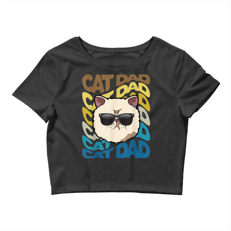 Retro Vintage Cool Exotic Shorthair Cat Dad Kitty Dad Crop Top by Scout | Artistshot