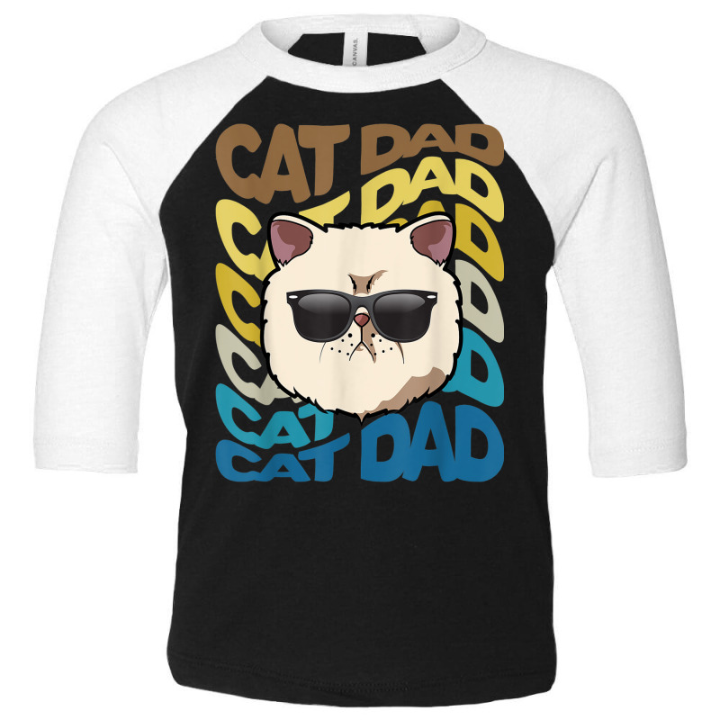 Retro Vintage Cool Exotic Shorthair Cat Dad Kitty Dad Toddler 3/4 Sleeve Tee by Scout | Artistshot