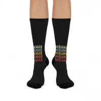 Miramar Florida Miramar Fl Retro Vintage Text Crew Socks | Artistshot