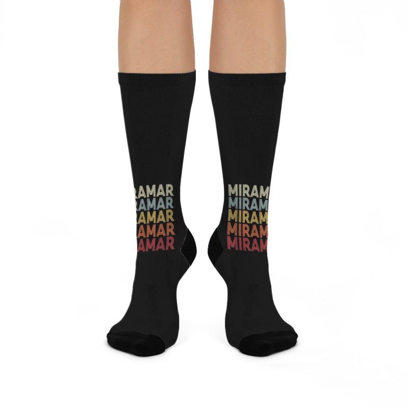 Miramar Florida Miramar Fl Retro Vintage Text Crew Socks | Artistshot