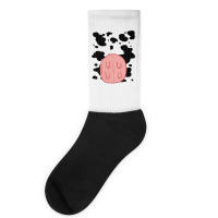 Cow Udder Pattern Funny Lazy Diy Costume Easy Halloween Socks | Artistshot