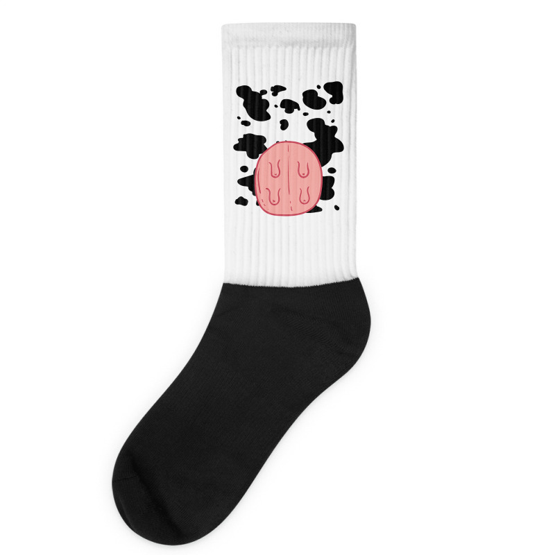 Cow Udder Pattern Funny Lazy Diy Costume Easy Halloween Socks | Artistshot