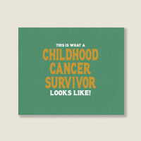 Never Underestimate The Strength Of A Childhood Cancer Warrior Landscape Canvas Print | Artistshot