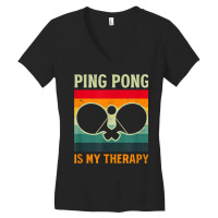 Ping Pong Therapy Design Table Tennis Women's V-neck T-shirt | Artistshot