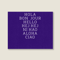 Hello 7 Languages Hola Bonjour Ni Hao Chinese French Italian Landscape Canvas Print | Artistshot