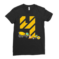 Kids 4th Birthday Boy Construction Worker Construction Site T Shirt Ladies Fitted T-shirt | Artistshot