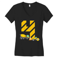 Kids 4th Birthday Boy Construction Worker Construction Site T Shirt Women's V-neck T-shirt | Artistshot