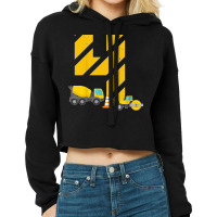 Kids 4th Birthday Boy Construction Worker Construction Site T Shirt Cropped Hoodie | Artistshot