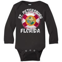 Retro St. Petersburg Florida Apparel Long Sleeve Baby Bodysuit | Artistshot