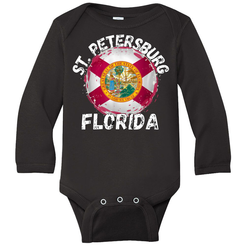 Retro St. Petersburg Florida Apparel Long Sleeve Baby Bodysuit by Fly | Artistshot