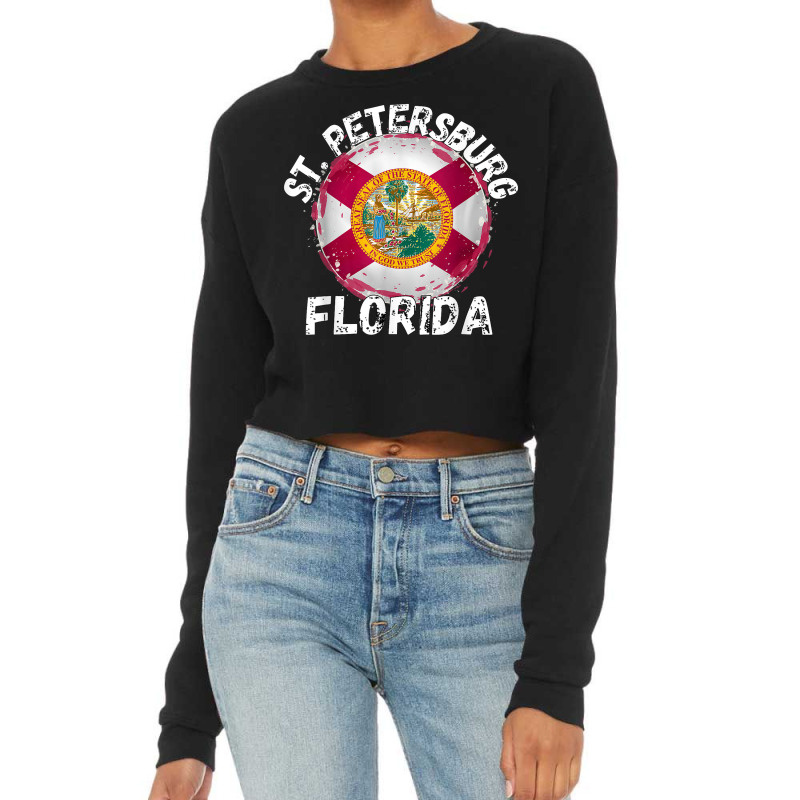 Retro St. Petersburg Florida Apparel Cropped Sweater by Fly | Artistshot