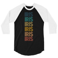 Retro Vintage Iris Classic Name Cool 80s 90s 3/4 Sleeve Shirt | Artistshot