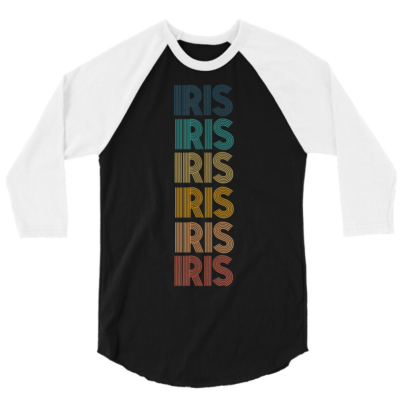 Retro Vintage Iris Classic Name Cool 80s 90s 3/4 Sleeve Shirt | Artistshot