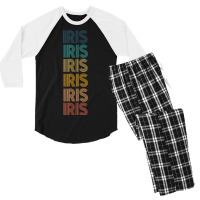 Retro Vintage Iris Classic Name Cool 80s 90s Men's 3/4 Sleeve Pajama Set | Artistshot