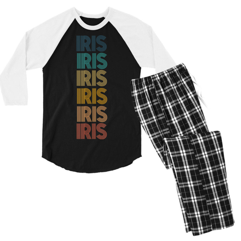 Retro Vintage Iris Classic Name Cool 80s 90s Men's 3/4 Sleeve Pajama Set | Artistshot