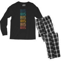 Retro Vintage Iris Classic Name Cool 80s 90s Men's Long Sleeve Pajama Set | Artistshot