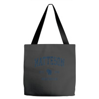 Matteson Wisconsin Wi Vintage Athletic Navy Sports Design Tote Bags | Artistshot