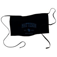 Matteson Wisconsin Wi Vintage Athletic Navy Sports Design Waist Apron | Artistshot