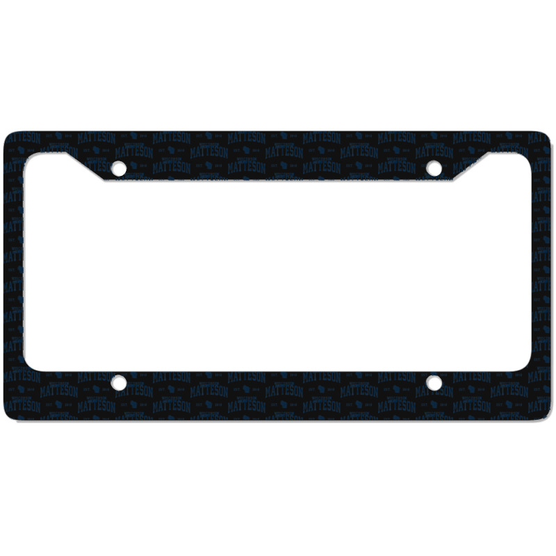 Matteson Wisconsin Wi Vintage Athletic Navy Sports Design License Plate Frame | Artistshot