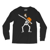 Cute Halloween Costume Dabbing Skeleton Lacrosse Sport Lover Long Sleeve Shirts | Artistshot