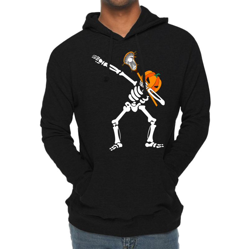 Cute Halloween Costume Dabbing Skeleton Lacrosse Sport Lover Lightweight Hoodie | Artistshot