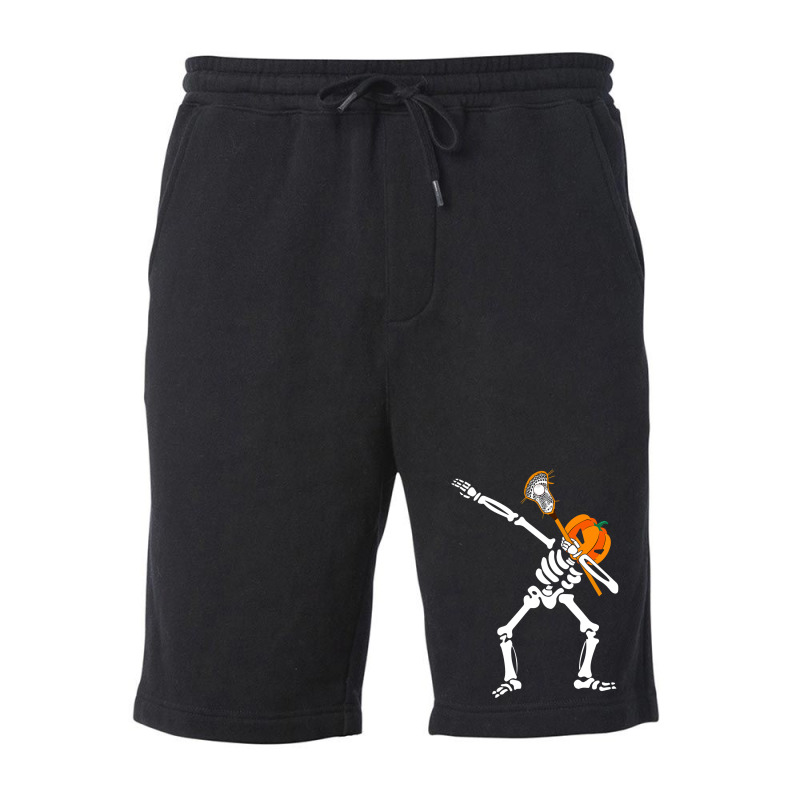 Cute Halloween Costume Dabbing Skeleton Lacrosse Sport Lover Fleece Short | Artistshot