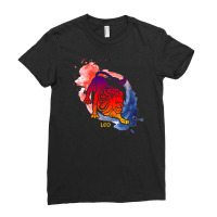 Leo Zodiac Watercolor Ladies Fitted T-shirt | Artistshot