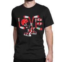 Ice Hockey Heart Valentines Day Love Gift Boys Girls Goalie Classic T-shirt | Artistshot