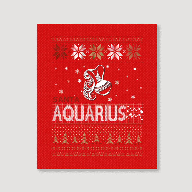 Santa Aquarius Christmas Ugly T Shirts Portrait Canvas Print | Artistshot