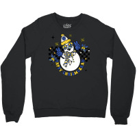 Retro Happy Chrismukkah Snowman Jewish Holiday Groovy Crewneck Sweatshirt | Artistshot