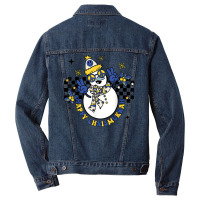 Retro Happy Chrismukkah Snowman Jewish Holiday Groovy Men Denim Jacket | Artistshot