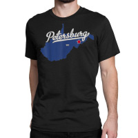 Petersburg West Virginia Wv Map Classic T-shirt | Artistshot