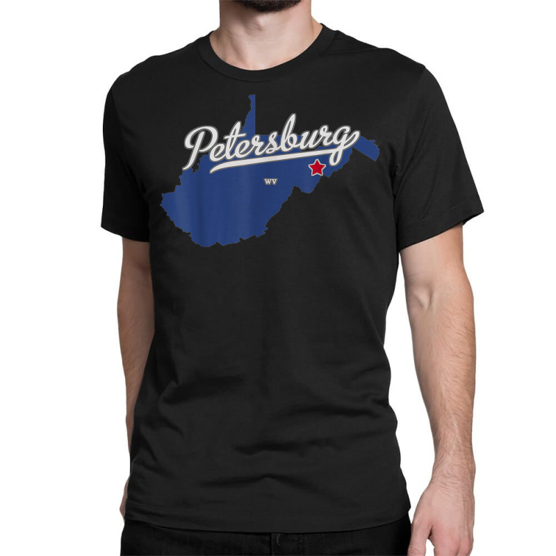 Petersburg West Virginia Wv Map Classic T-shirt by Hulk | Artistshot