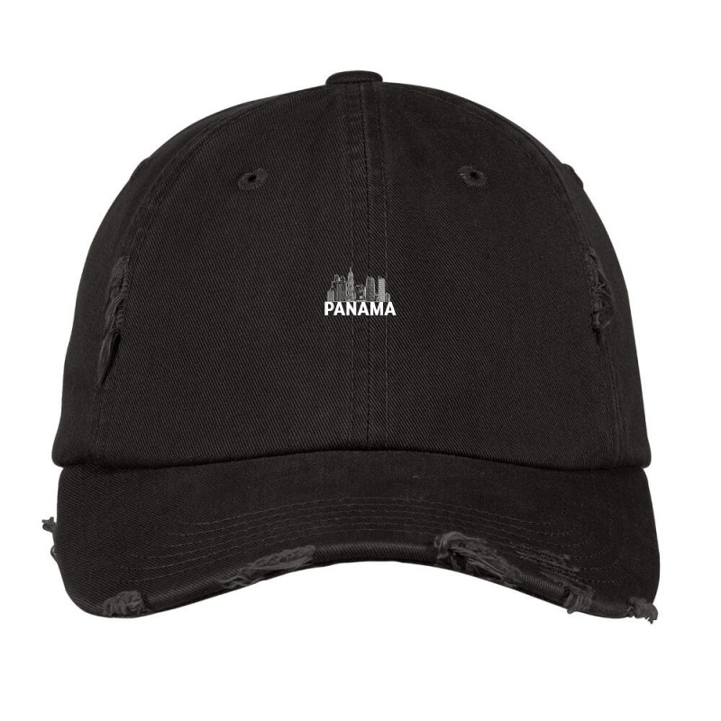 Panama City Skyline Silhouette Outline Sketch Vintage Cap by Short | Artistshot