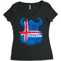 Iceland Flag Soccer Icelandic Football Fan Women's Triblend Scoop T-shirt | Artistshot