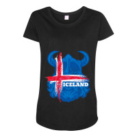 Iceland Flag Soccer Icelandic Football Fan Maternity Scoop Neck T-shirt | Artistshot