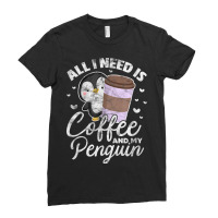 Penguin Coffee Sea Bird Lovers Distressed Ladies Fitted T-shirt | Artistshot