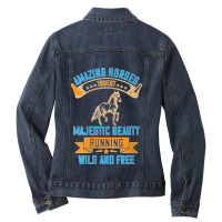 Womens Amazing Horses Truest Majestic Beauty Running Wild And Free V N Ladies Denim Jacket | Artistshot