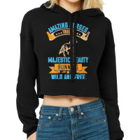 Womens Amazing Horses Truest Majestic Beauty Running Wild And Free V N Cropped Hoodie | Artistshot