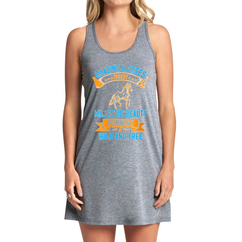 Womens Amazing Horses Truest Majestic Beauty Running Wild And Free V N Tank Dress by JillMarie | Artistshot