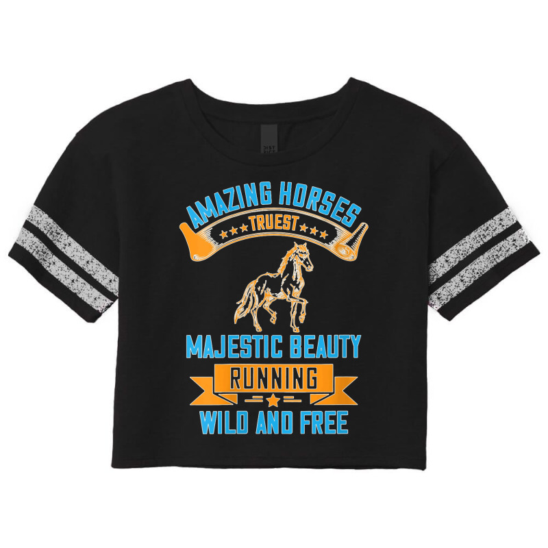 Womens Amazing Horses Truest Majestic Beauty Running Wild And Free V N Scorecard Crop Tee by JillMarie | Artistshot