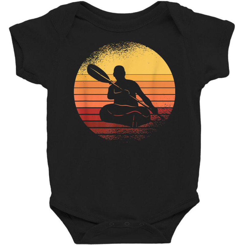 Retro Kayak Canoe Sunset Kayaking Paddling Kayaker Baby Bodysuit | Artistshot