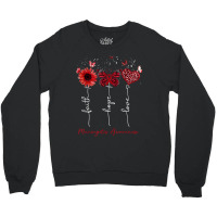 Meningitis Awareness Faith Hope Love Leopard Sunflower Crewneck Sweatshirt | Artistshot